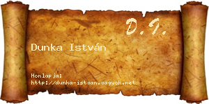 Dunka István névjegykártya