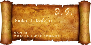 Dunka István névjegykártya